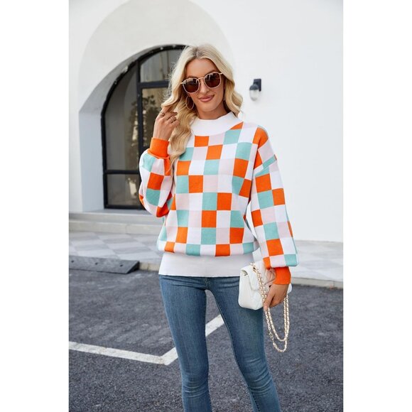 Women's Sweater Cotton Long Sleeve Oversized Pullover Turtleneck Casual - Picture 2 of 6